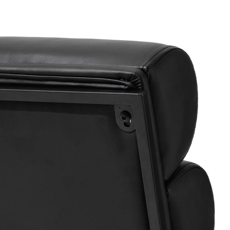 Glitzhome 26.75"W CloudShape PU Leather Accent Chair with Metal Frame