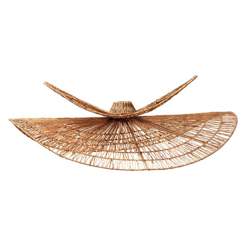 Theanna Woven Jute Pendant Lampshade – Handwoven Boho Floral Light Accessory, Natural Wicker Ceiling Shade