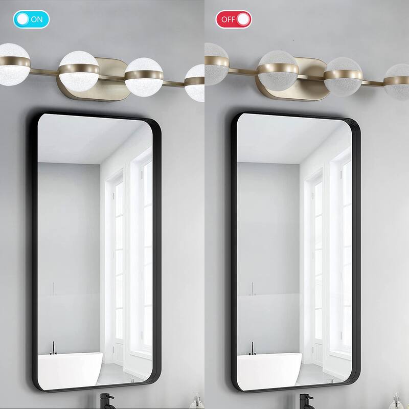 43" LED Bathroom Vanity Light with Crystal Sand Acrylic Shades, 6-Light Wall Mounted Decorative Lighting Fixture