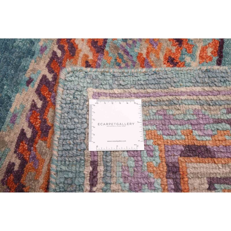 ECARPETGALLERY Hand-knotted Kathmandu Turquoise Wool Rug - 8'6 x 9'9