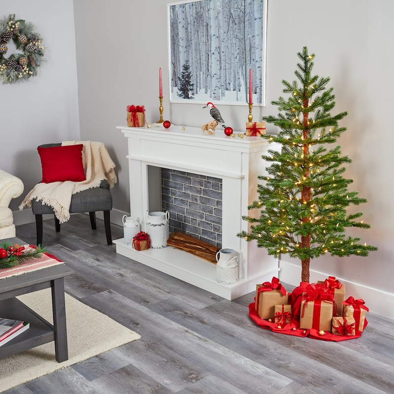 5' Fairbanks Fir Artificial Christmas Tree with 150 Clear Warm (Multifunction) LED Lights and 118 Bendable Branches