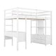 preview thumbnail 42 of 58, Modern Wooden Loft Bed with Built-in Desk with Two Drawers, Storage Shelves and Drawers
