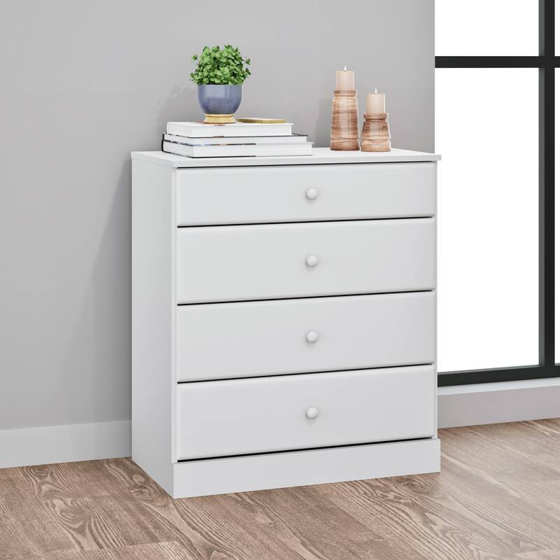 Prepac Astrid 4 Drawer Dresser for Bedroom, Chest of Drawers, Bedroom Furniture, Clothes Storage and Organizer