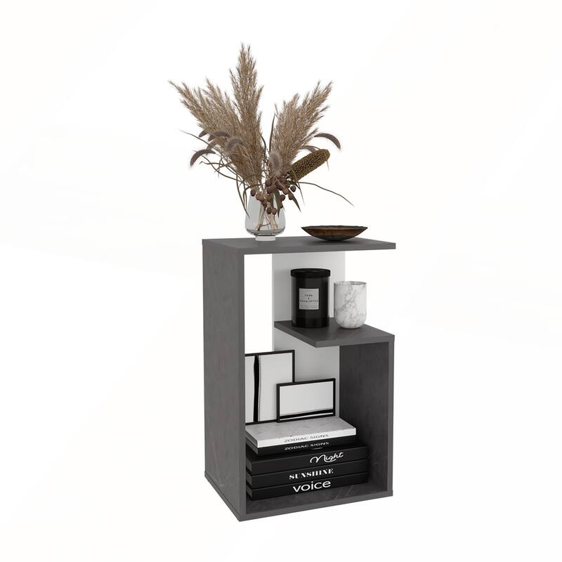 25 Inch High 3-Tier Open Shelf Side Table