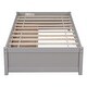preview thumbnail 13 of 15, Twin Bed with 2 Drawers Solid Wood No Box Spring Needed Grey Platform Bed