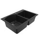 preview thumbnail 7 of 17, Karran Drop-In Quartz 33 in. 1-Hole 60/40 Double Bowl Kitchen Sink Kit