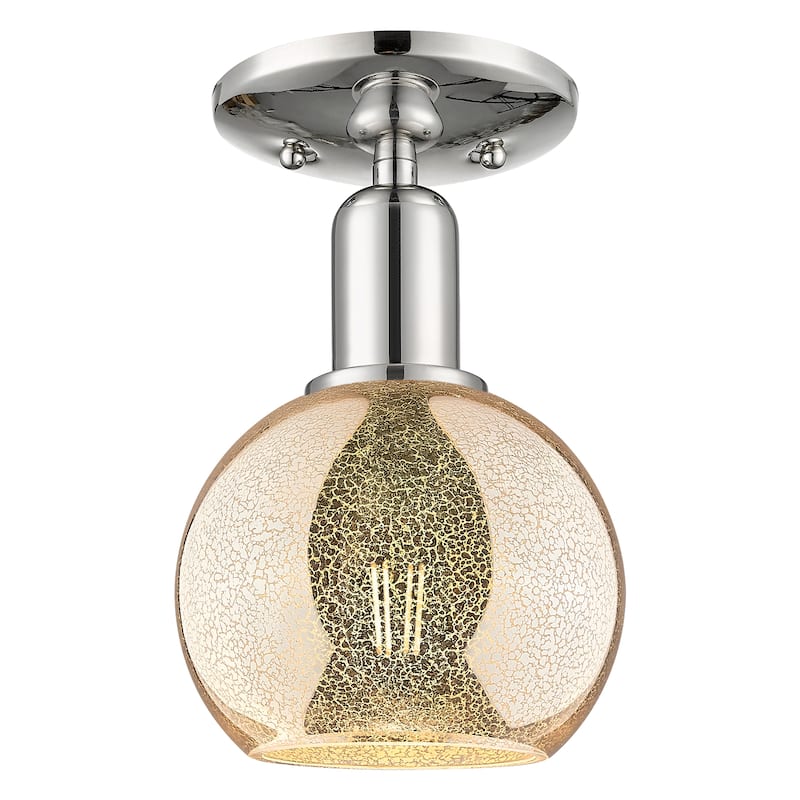 Innovations Lighting Endless Possibilities Arcadia - Athens - 1 Light 6" Semi-Flush Mount - Mercury/Polished Nickel