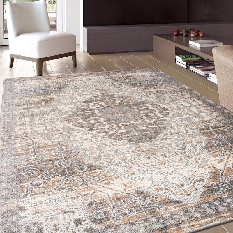 World Rug Gallery Distressed Traditional Indoor/Outdoor Area Rug