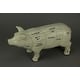 preview thumbnail 2 of 2, Large White Ceramic Butcher Chart Hog Piggy Bank 13 Inches Long