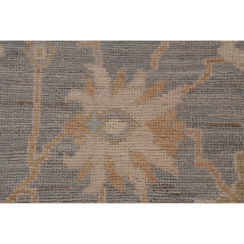 Hand Knotted Oriental 100% Wool Carpet Transitional All-Over Greys & Charcoal Oushak Area Rug - 9' 11'' X 8' 2''