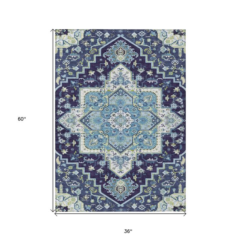 HomeRoots Oriental Traditional Rectangle Outdoor Rug
