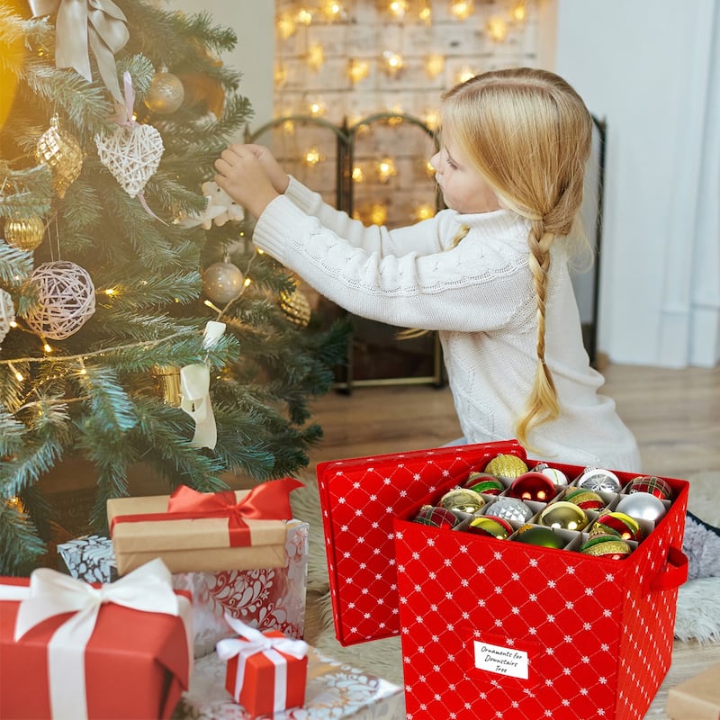 Holiday Ornaments Storage Cube with 64 Individual Compartments