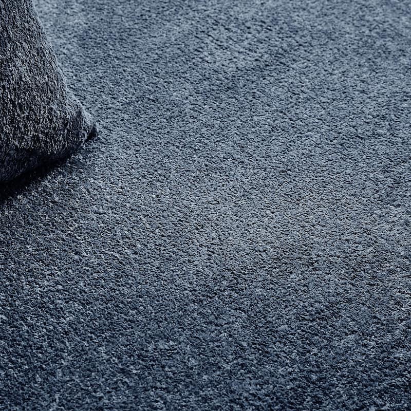 Curved Velvet Boneless Cloud Sofa with 3 Pillows, 5-Seater Modular Sectional Sofa, High-Density Foam Upholstered Sofa - Blue