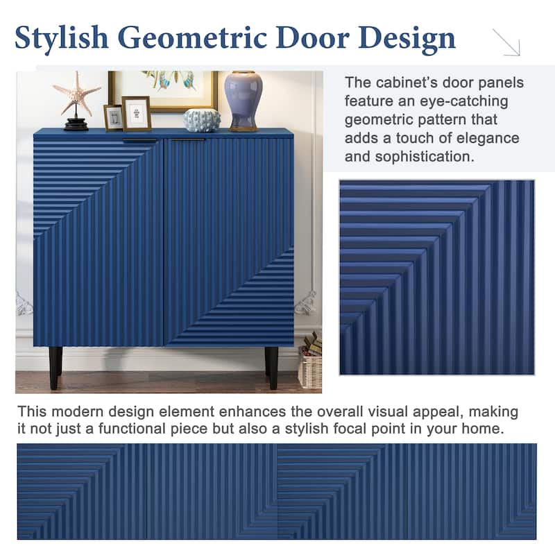 Modern Storage Cabinet with Adjustable Shelves, Buffet Cabinets Large Sideboard w/ 3 Drawers, 2 Door for Kitchen, Entryway
