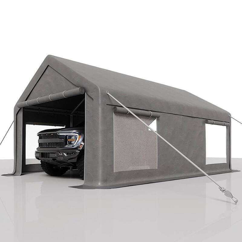 10x20x10 FT Carport Canopy for SUVs, Trucks & Watercraft Protection - Grey