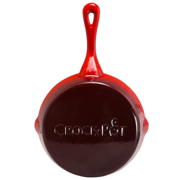 Crock Pot Artisan Enameled 8 Round Cast Iron Skillet, Color: Red