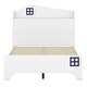preview thumbnail 5 of 7, White Twin Size House Platform Bed, Storage Headboard, Storage Shelf, Funny Design