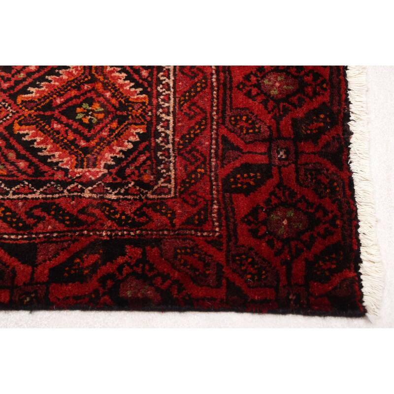 ECARPETGALLERY Hand-knotted Teimani Black, Red Wool Rug - 3'8 x 7'2
