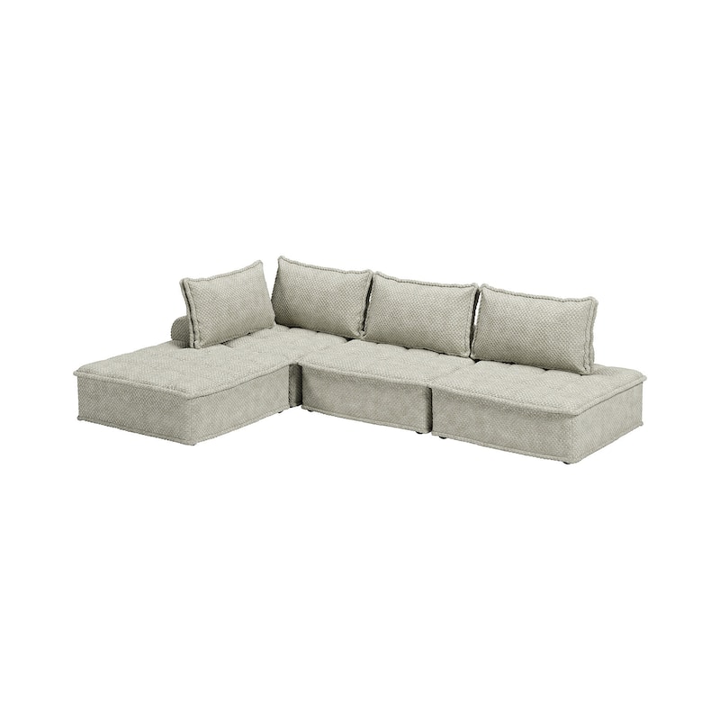 Signature Design by Ashley Bales Gray 4-Piece Modular Seating - 117" W x 78" D x 28" H