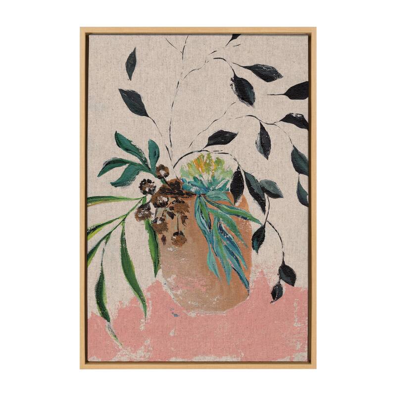 Kate and Laurel Sylvie Wild Foliage l Framed Canvas by Nikita Jariwala