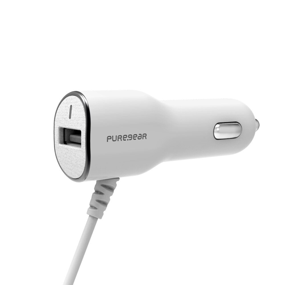 Puregear Car Charger With Lightning Connector 17w White