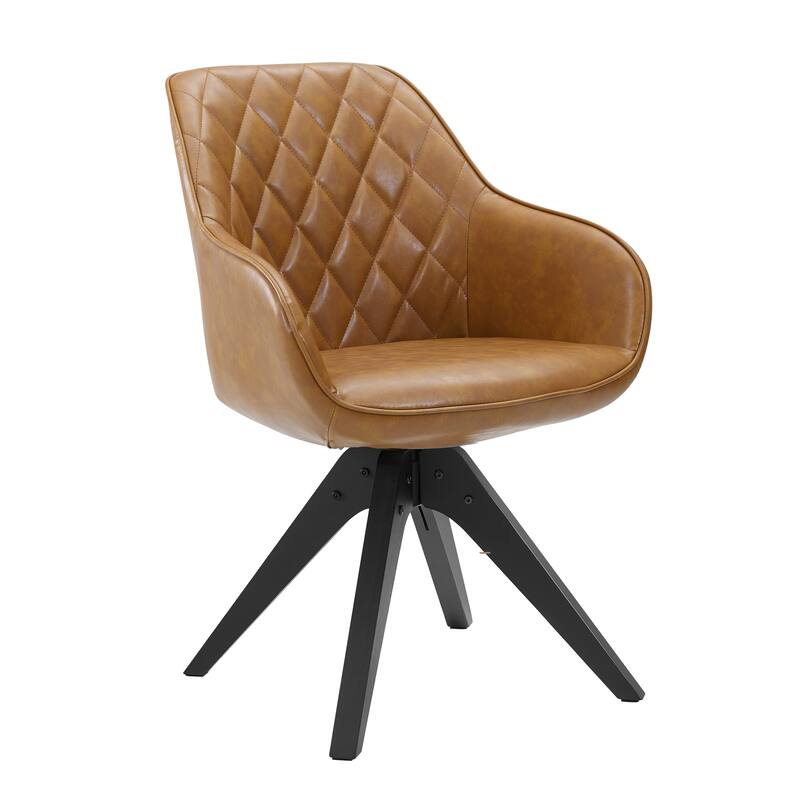 Art Leon Classical Swivel Office Accent Chair with Wood Legs
