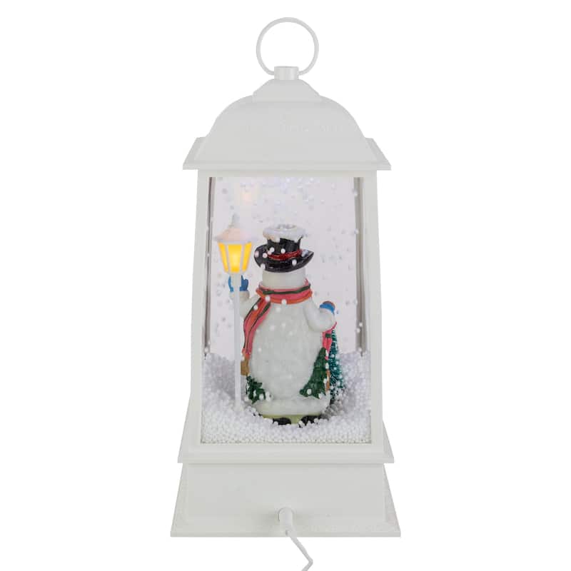13.5" LED Lighted Musical Snowing Snowman Christmas Lantern