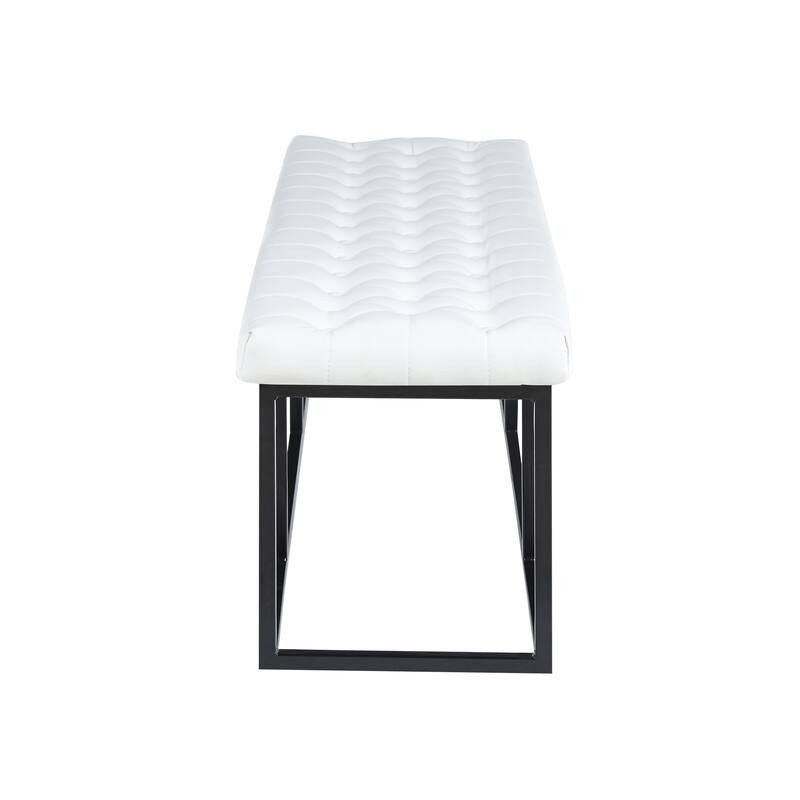 Porthos Home Ellie Faux Leather Accent Bench with Metal Frame Base