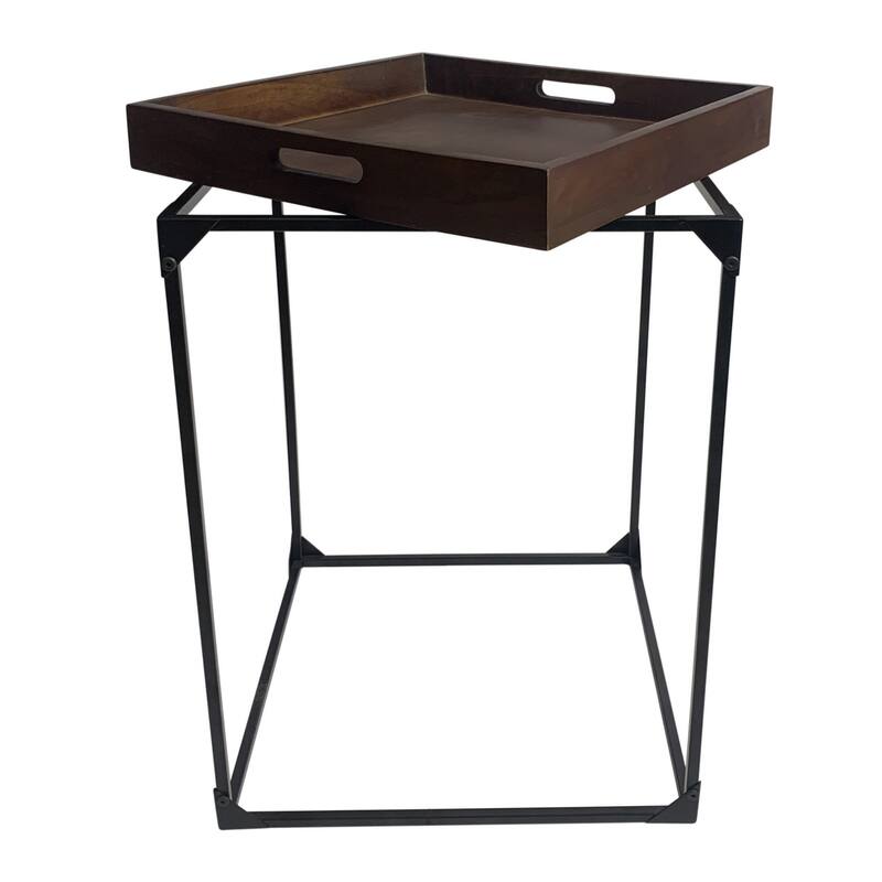 Rectangular Metal Tray Table - 28.5" - Black