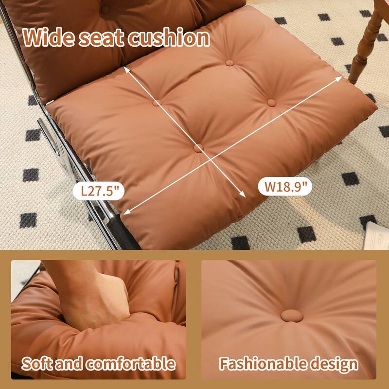 Faux Leather Upholstered Living Room Chair Accent Chair Reading Chair