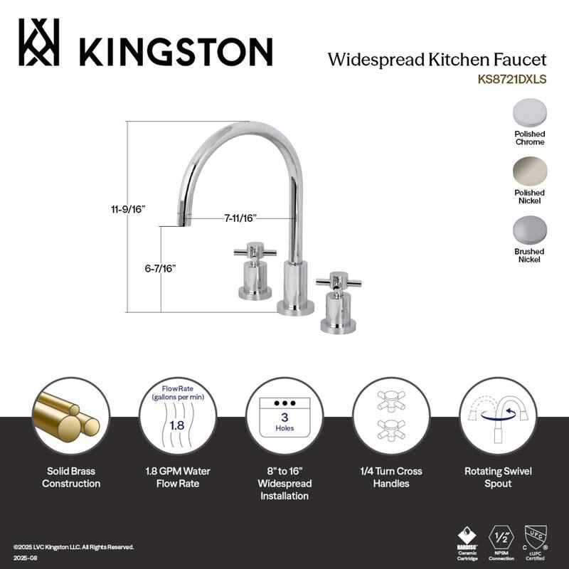 Concord Deck Mount Widespread Kitchen Faucet