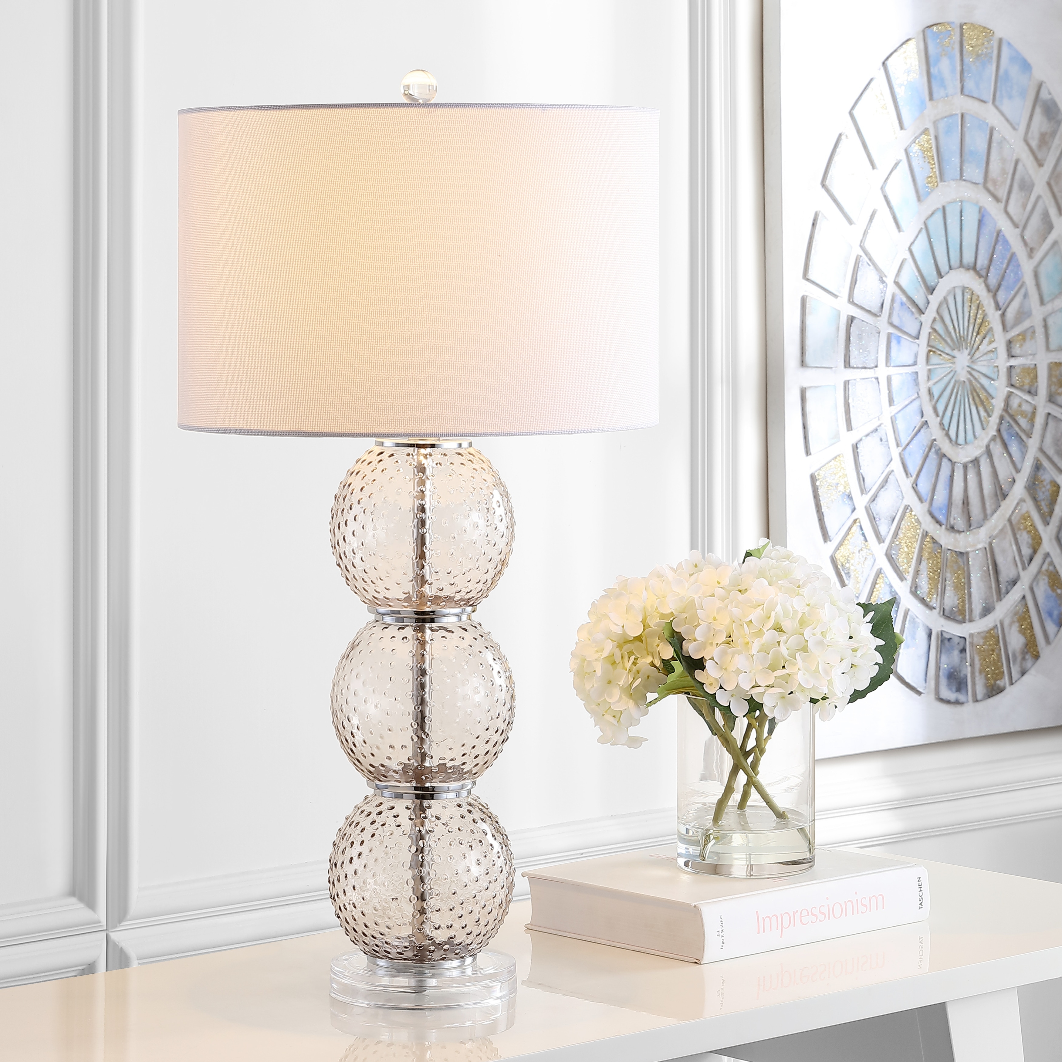 SAFAVIEH Lighting Noella 29-inch Glass Table Lamp (Set of 2) - 15Wx15Dx29H