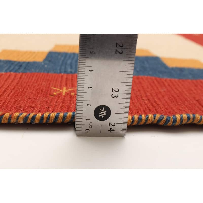 ECARPETGALLERY Flat-Weave Kashkuli Cream Wool Tapestry Kilim - 5'9 x 7'5