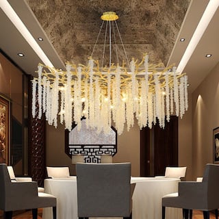 Crystal Hanging Luxury Tree Branch Chandelier for Living Room - 39.37 in