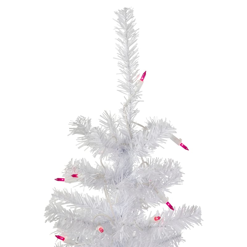 3' Pre-Lit Woodbury White Pine Slim Artificial Christmas Tree