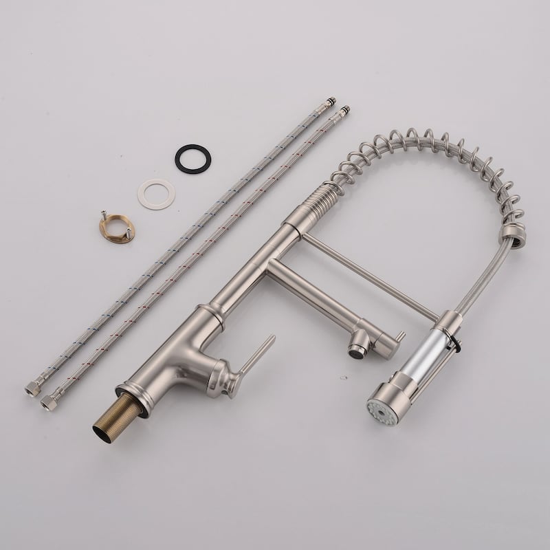 Kitchen Spring Faucets with Pull Down Sprayer-2 Functions Sprayer