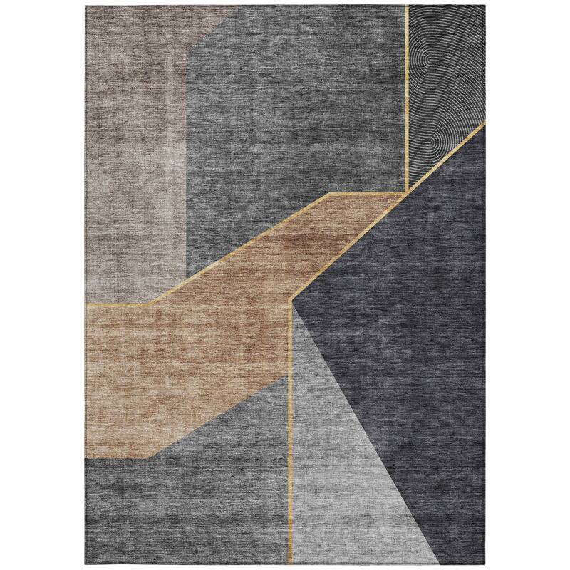 HomeRoots Geometric Transitional Rectangle Outdoor Rug