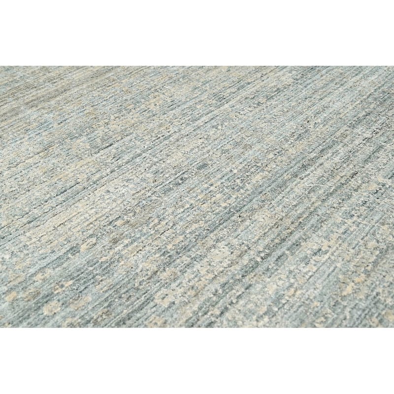 Hand Knotted Hand Made 100% Wool Modern Oriental Area Rug Celadon - 7' 10'' x 9' 9''