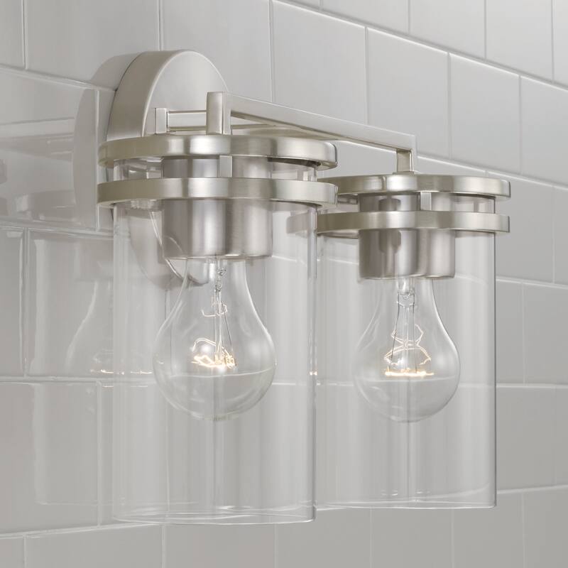 Fuller 2-light Bath/ Vanity Fixture w/ Clear Glass