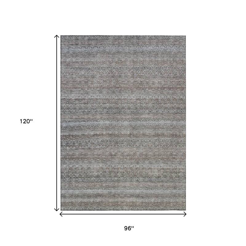 HomeRoots Striped Transitional Rectangle Outdoor Rug