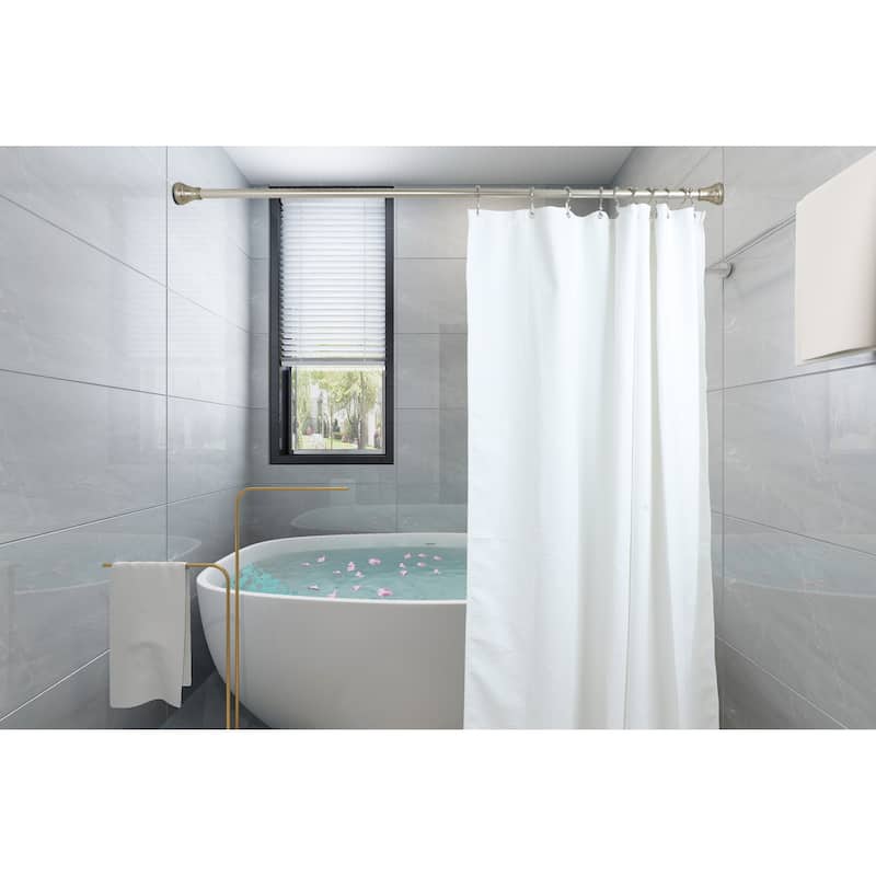 Utopia Alley Deco Flat Double Roller Shower Curtain Hooks, Brushed Nickel - Brushed Nickel