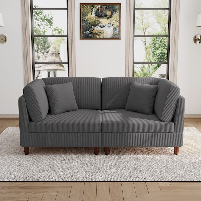 Modern Oversized Modular Corduroy Sectional Sofa Set