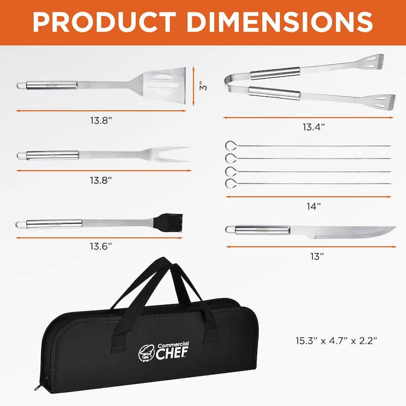 10 Piece BBQ Grill Accessories - Grill Tools - Grill Kit BBQ Set - N/A