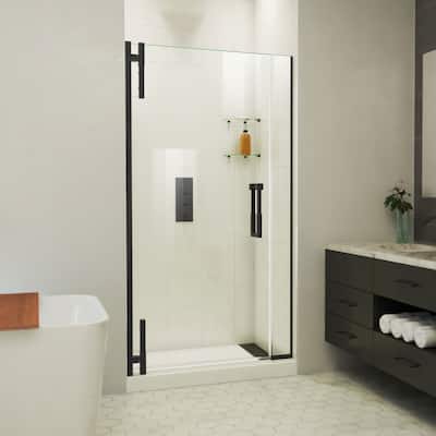 DreamLine Ascend 38-39 in. W x 72 in. H Frameless Pivot Shower Door in Satin Black