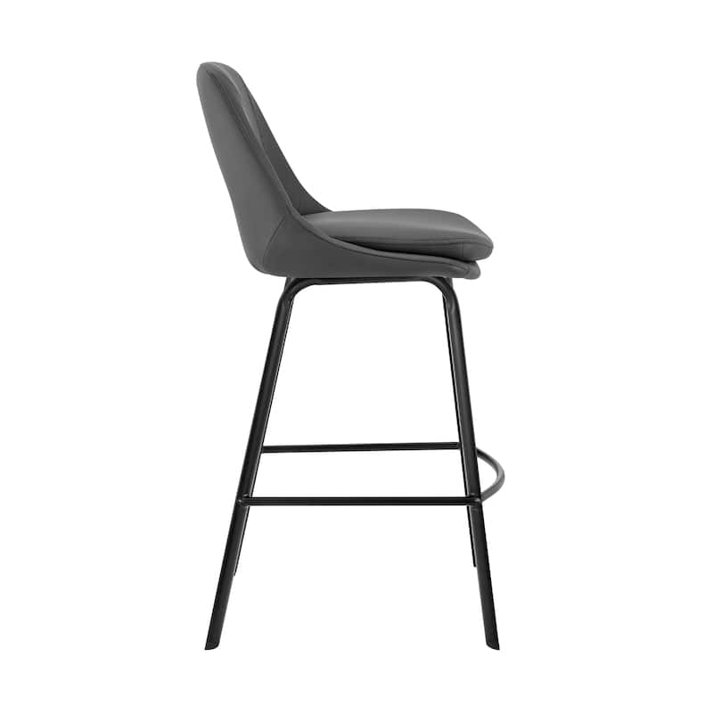 Carise Metal and Faux Leather Bar or Counter Swivel Stool