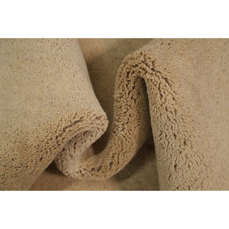 Hand Knotted Oriental 100% Wool Carpet Modern Solid Beige & Ivories Gabbeh Area Rug - 6' 0'' X 3' 10''
