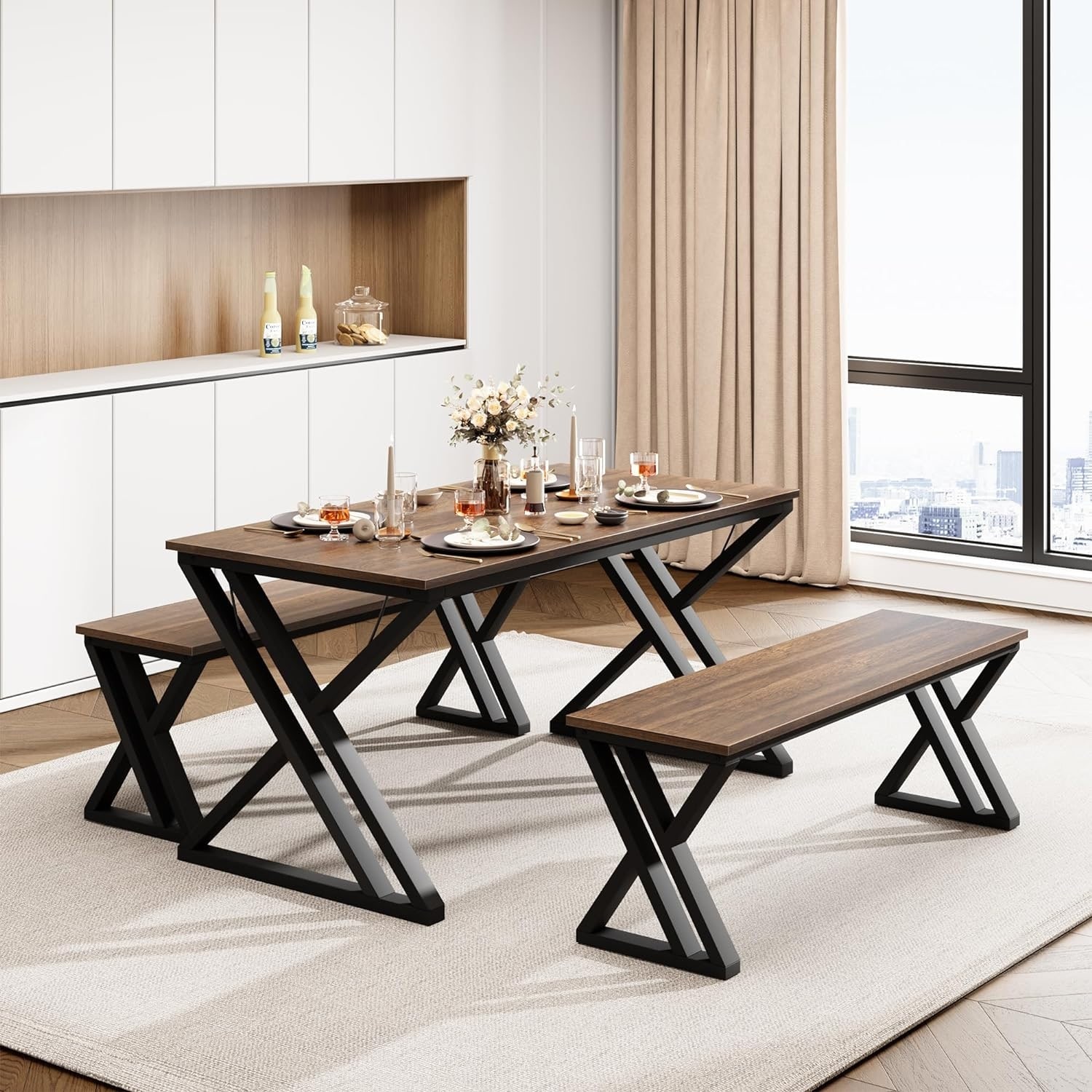 Set of 3 Benches Bed Bath & Beyond