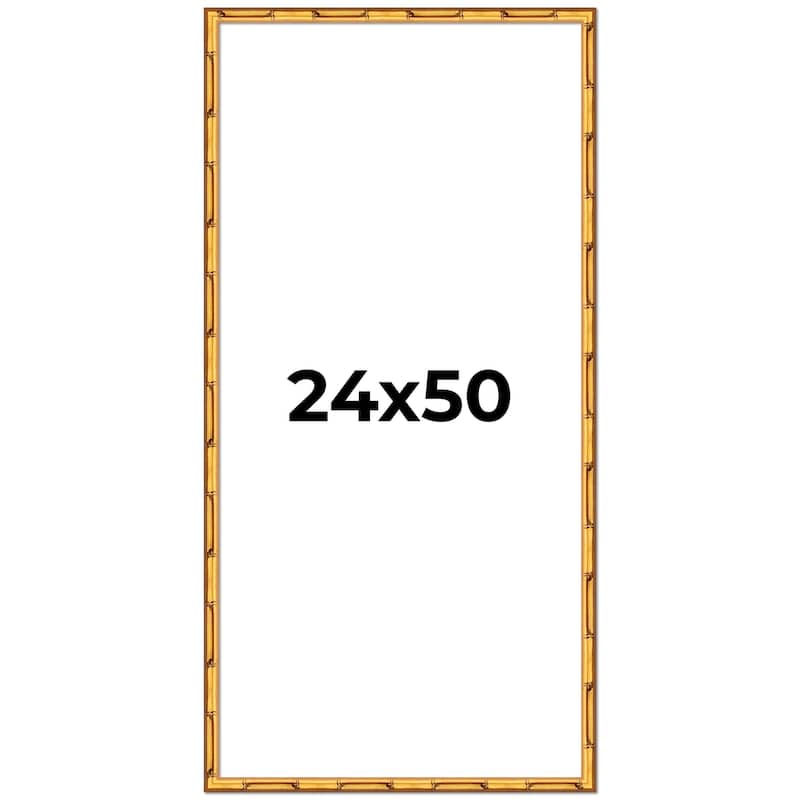 24x50 Frame Gold Bamboo Picture Frame Modern Photo Frame Includes UV Acrylic Shatter Guard Front Acid Free Foam Backing Board