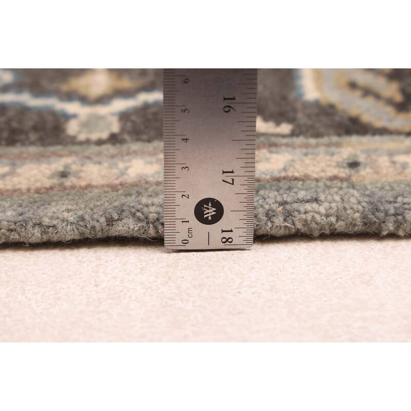 ECARPETGALLERY Hand-knotted Finest Agra Jaipur Grey Wool Rug - 5'6 x 8'5