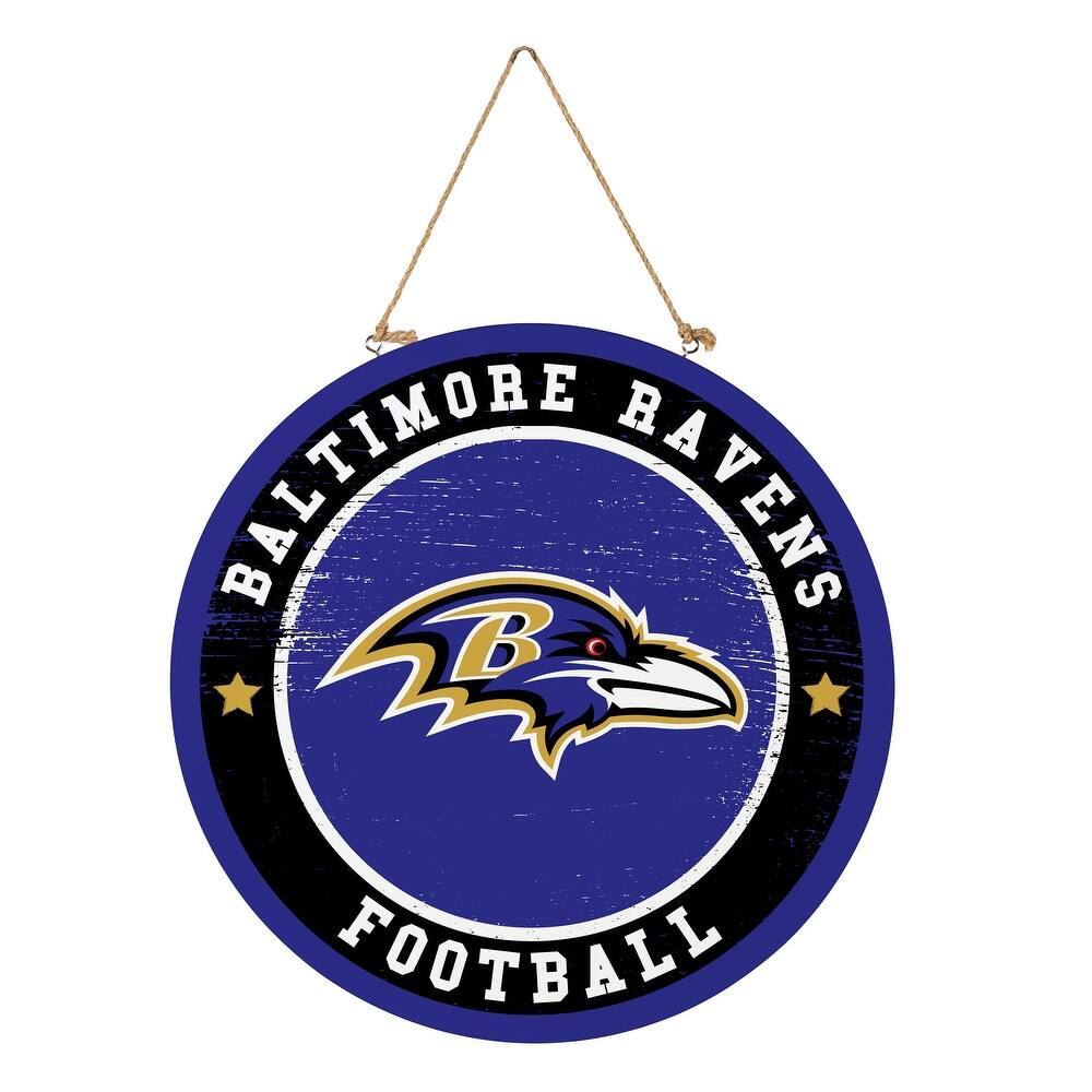 Baltimore Ravens Wooden Door Decor Wall Sign - Multi-Color